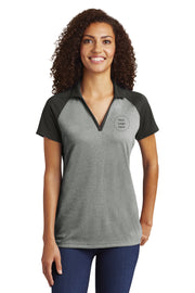 LST641 Sport-Tek® PosiCharge® Ladies RacerMesh® Raglan Heather Block Polo