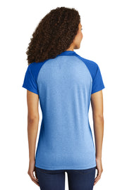 LST641 Sport-Tek® PosiCharge® Ladies RacerMesh® Raglan Heather Block Polo