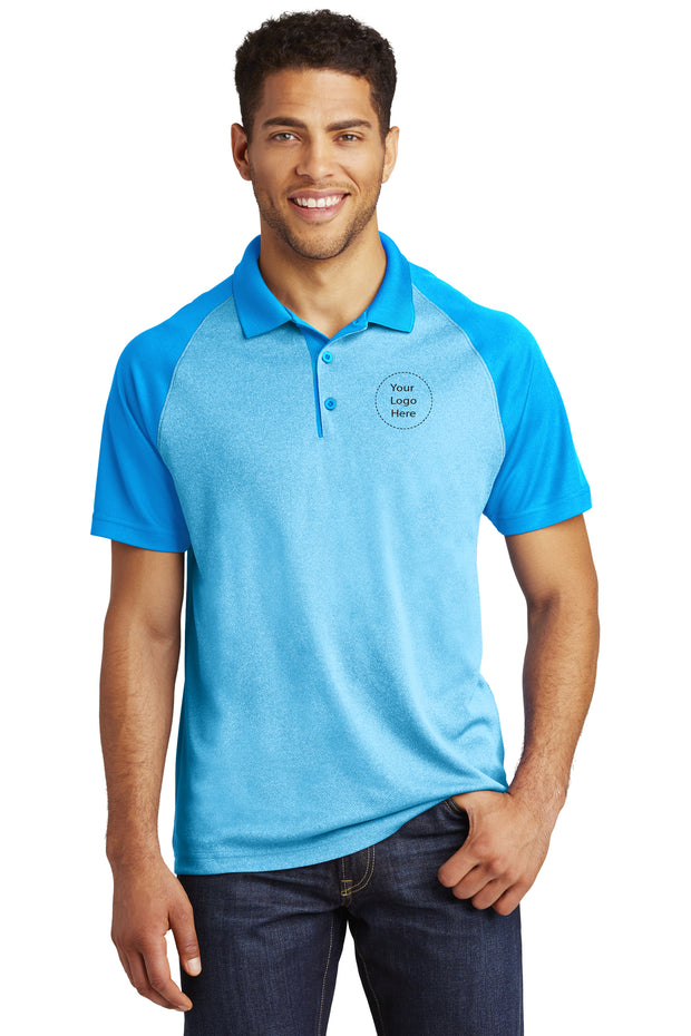 ST641 Sport-Tek® PosiCharge® RacerMesh® Raglan Heather Block Polo